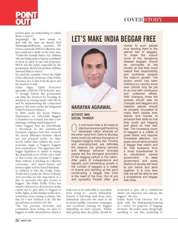 Magazine page headed Lets make India beggar free, with a portrait of Kavi Narayan Agrawal