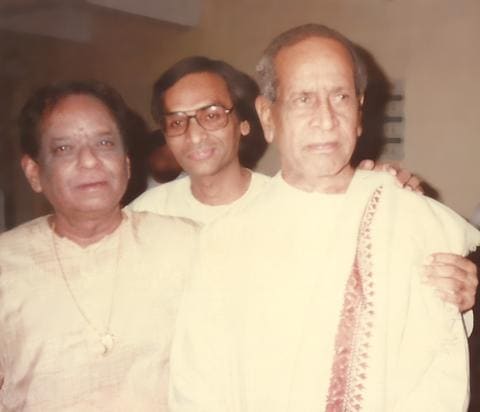 Kavi Narayan Agrawal with Bharat Ratna Pt. Bhimsen Joshi and Dr. M. Balamurali Krishna