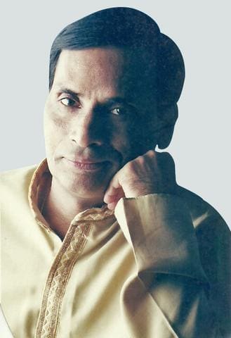 Kavi Narayan Agrawal 'Das Narayan', portrait in white